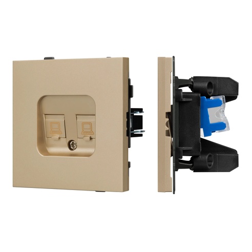 Механизм компьютерной розетки двойной SCT-TENDO-MPC2-SFPL-GD (RJ-45, CAT6) (Arlight, -)