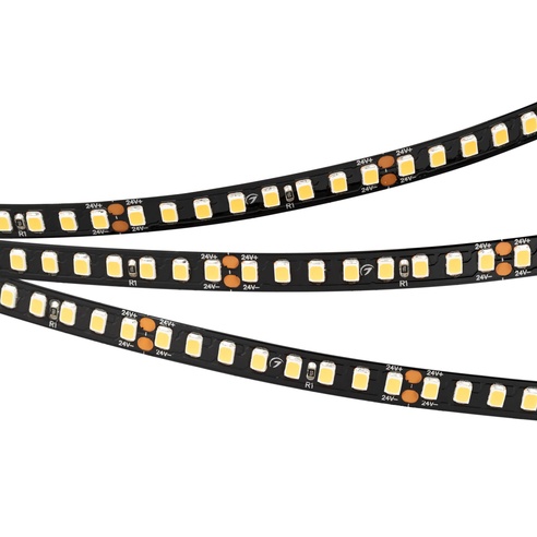 Лента светодиодная RT-A160-BLACK-8mm 24V Warm3000 (12 W/m, IP20, 2835, 5m) (Arlight, высок.эфф.150 лм/Вт)