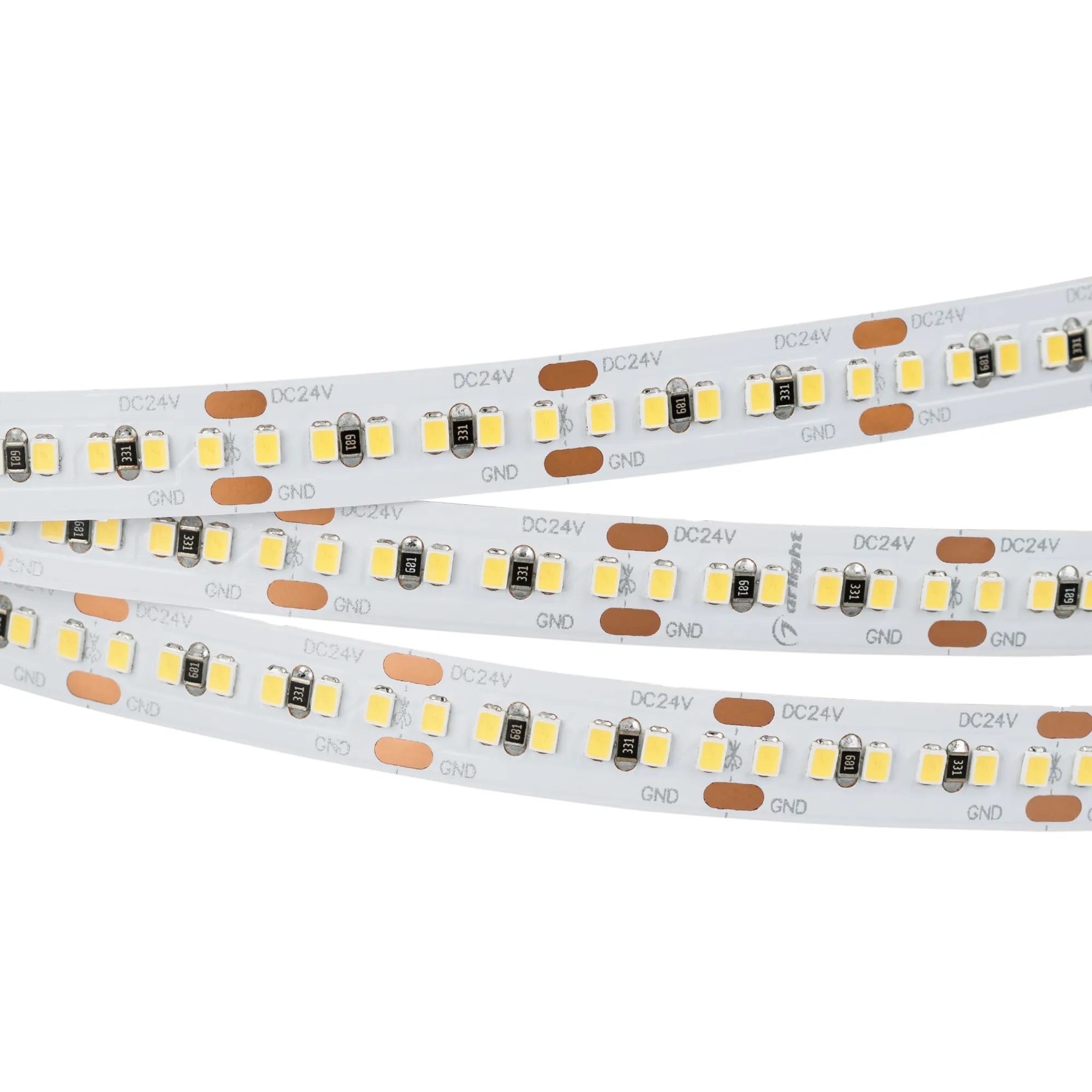 Лента светодиодная MICROLED-5000 24V Warm3000 8mm (2216, 300 LED/m, LUX) (Arlight, 8 Вт/м, IP20) - изображение товара