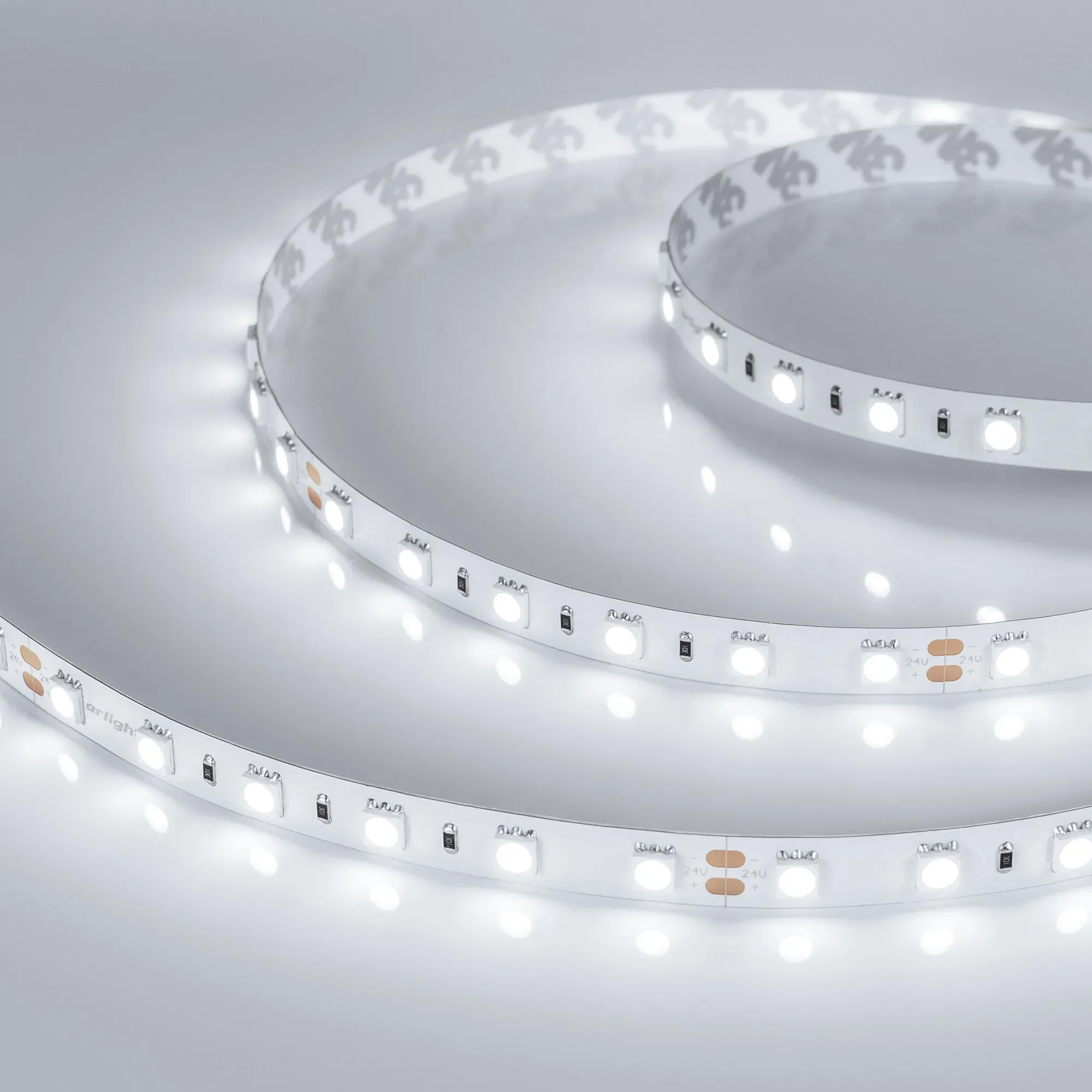 Лента светодиодная RT-B60-10mm 24V White6000 (14.4 W/m, IP20, 5060, 5m) (Arlight, 14.4 Вт/м, IP20)